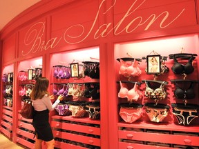 A shopper checks out the bras at the Victoria's Secret store in West Edmonton Mall. The store will open on August 12, 2010. (Photo by Larry Wong/Edmonton Journal)  
Larry Wong