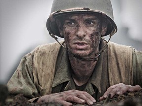 This image released by Summit shows Andrew Garfield in a scene from 'Hacksaw Ridge.'