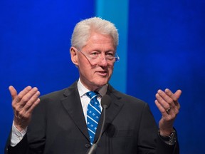 This file photo taken on September 19, 2016 shows ormer US President and founder of the Clinton Foundation Bill Clinton speaking at the Clinton Global Initiative on in New York. A new report states the FBI has been aggressively investigation the Clinton Foundation for the past year, but was told to stand down at the same time by Justice Department officials. (BRYAN R. SMITH/AFP/Getty Images)
