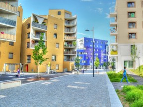 Cars are parked underground in Seestadt freeing up more space for walkways, green space, playgrounds and trails.