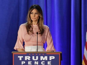 Melania Trump, wife of Republican presidential candidate Donald Trump, speaks at the Main Line Sports Center in Berwyn, Pa., Thursday, Nov. 3, 2016. (AP Photo/Patrick Semansky)