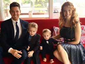 Michael Bublé and his wife Luisana have two sons: Noah, 3, and Elias, who will turn 1 on Jan. 22. Noah has been diagnosed with cancer, the Canadian singer confirmed Friday on Facebook. FACEBOOK