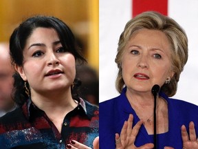 Maryam Monsef, left, and Hillary Clinton (CP and AP)