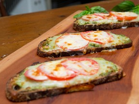 Tomato/Pesto Tartines (Photo by CRAIG GLOVER, The London Free Press, Food styling by Josie Pontarelli)