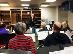 The new Whitecourt community band practices at Percy Baxter Middle School on Sunday evenings from 6 p.m. to 7:30 p.m. (Christopher King | Whitecourt Star).