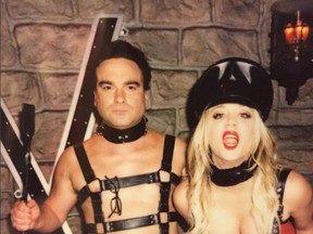 Kaley Cuoco posted a risqué behind the scenes photo of herself and Big Bang Theory co-star Johnny Galecki on her Instagram account. (Instagramcom/normancook)