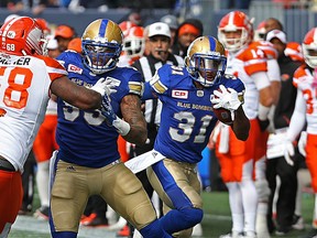 The Blue will battle the Lions in the West semi next Sunday. (KEVIN KING/Winnipeg Sun files)