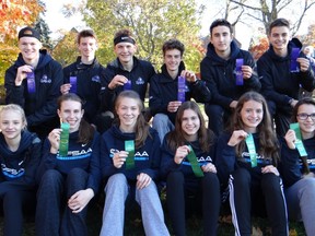 The Lo-Ellen Park Knights midget girls and junior boys cross-country teams had a tremendous showing at the OFSAA championships in Port Hope on the weekend. Special to The Star