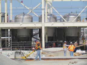Construction of BioAmber's Sarnia plant in 2014 is shown in this file photo. The plant was completed last year, and the Montreal-based company is looking to build a second manufacturing facility at possible sites in Sarnia, and the U.S. A decision could come in 2017. (File photo)