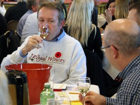 The first Judgement of Kingston, held at City Hall on Saturday, included four Chardonnays from Prince Edward County and three from California. (Steph Crosier/The Whig-Standard)