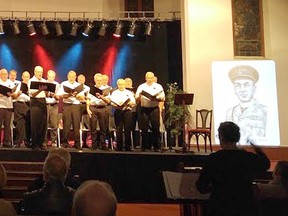 Goderich Harbouraires perform as part of a special Remembrance Day dramatic presentation of The Padre’s War Diary.