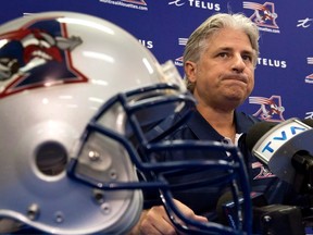 Montreal Alouettes general manager Jim Popp attends a news conference in Montreal on Aug. 1, 2013. (THE CANADIAN PRESS/Paul Chiasson)