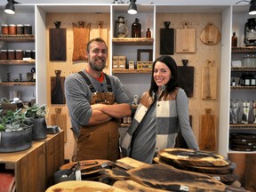 Devin Miller (left) and Jenn Rose at Miller and Co.’s new location on St. George street in downtown London Ont. November 2, 2016 CHRIS MONTANINI\LONDONER\POSTMEDIA NETWORK