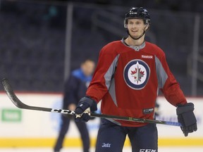 Jacob Trouba is expected to be in the lineup for the Jets on Thursday. (CHRIS PROCAYLO/WINNIPEG SUN)