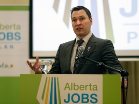 Deron Bilous, Alberta Minister of Economic Development & Trade, announced the Investing in a Diversified Alberta Economy Act in Edmonton on Tuesday November 8, 2016. The legislation will allow the Alberta government to establish two tax credits that will improve access to capital for Alberta businesses. (Photo by Larry Wong/Postmedia