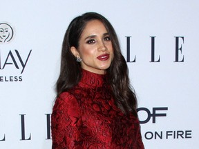 Meghan Markle at ELLE’s Women In Television Celebration presented by Hearts on Fire Diamonds and Olay held at the Sunset Tower Hotel. (Adriana M. Barraza/WENN.com)