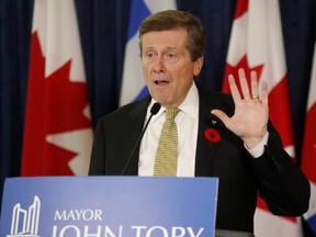 Toronto Mayor John Tory at City Hall on Tuesday, Nov. 8, 2016. Michael Peake/Toronto Sun/Postmedia Network