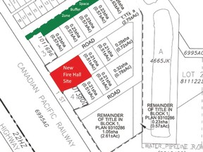 This map shows the location of the new fire hall in Champion along First Street. Map courtesy of the Village of Champion