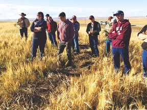 The Foothills Forage and Grazing Association’s fall tour included a trip to pasture land of Chad Monner, a Milo-area farmer. Rachel McLean Foothills Forage and Grazing Association