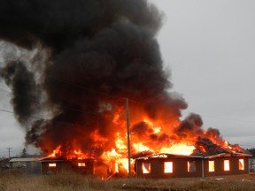 Two youths have been charged following a fire at the Garden Hill band office. (RCMP PHOTO)