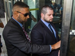 Toronto Police Const. James Forcillo arrives for sentencing at 361 University Avenue in Toronto July 28, 2016. (Ernest Doroszuk/Toronto Sun)