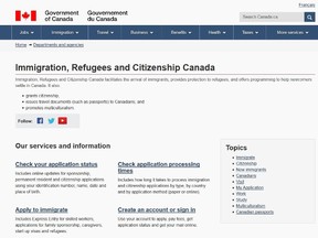 The Immigration, Refugees and Citizenship Canada website saw more than 200,000 users access the site on the American election night with IP addresses from the United States accounting for half of that figure. (Screen Capture)