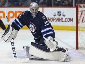 Winnipeg Jets goalie Connor Hellebuyck will start for the Jets against Arizona on Thursday night. (Kevin King/Winnipeg Sun file photo)