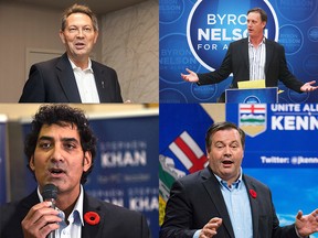 Former Conservative MP Jason Kenney, Vermilion-Lloydminster MLA Richard Starke, Calgary lawyer Byron Nelson and former St. Albert MLA Stephen Khan have all submitted the necessary $50,000 entry fee and 500 signatures of party members.