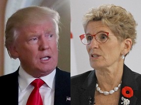 U.S. President-elect Donald Trump, left, and Ontario Premier Kathleen Wynne (Getty/Postmedia Network)