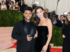 The Weeknd with Bella Hadid. (WENN.COM)