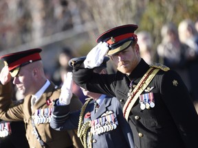 Prince Harry attends The Armistice Day Service at The National Memorial Arboretum on November 11, 2016 in Stafford, England. (James Watkins/WENN.com)