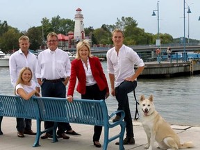 Mississauga mayor Bonnie Crombie and family in Port Credit. "We’re going to create a green oasis at the southern end of the city and build a state-of-the-art waterfront community."