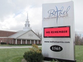 Bethel Pentecostal Church is shown on Friday November 11, 2016 in Sarnia, Ont. The church, located on London Road, is celebrating its 80th anniversary. (Paul Morden/Sarnia Observer)