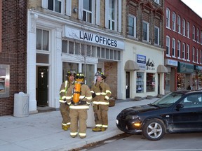 Tragedy was avoided in downtown Mitchell Friday evening, Nov. 11, thanks to a working smoke alarm after a fire broke out in an apartment when the tenants weren't home. Quick thinking by tenants of neighbouring apartments and the owner of 102 Ontario Road saved the day. GALEN SIMMONS MITCHELL ADVOCATE