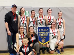 L'Horizon senior girls basketball team celebrates their city final win. They ousted Champlain 53-32 to claim the Division II championship. Go to www.thesudburystar.com for a full story. Keith Dempsey/For The Sudbury Star