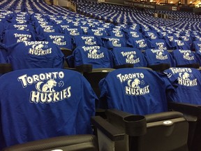 Raptors faithful will receive a Toronto Huskies T-shirt at the Nov. 12 home game vs. the New York Knicks. (Photo: Twitter/@raptors)