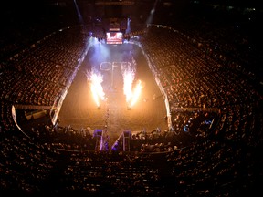 Opening ceremonies of the Canadian Finals Rodeo at Northlands Coliseum, in Edmonton on Wednesday Nov. 9, 2016. David Bloom / Postmedia