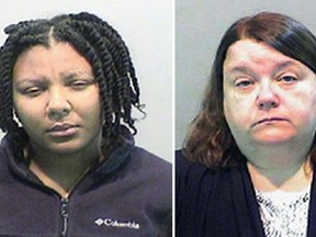 These undated photo provided by the Detroit Police Department show Elaina Brown (L), from Child Protective Services, and her boss Kelly Williams who are charged with manslaughter and child abuse in the death of a three-year-old Detroit boy. (Detroit Police Department via AP)