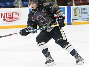 Jordan Chard's second-period power-play marker proved to be the winner as the Trenton Golden Hawks tamed the Cobourg Cougars 3-2 Monday night in Cobourg. (Tim Bates/OJHL Images)