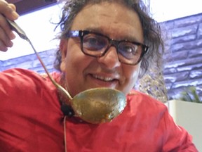 Christmas in November celebrity chef Vikram Vij enjoys his own cooking.