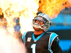Cam Newton of the Carolina Panthers emerges from the tunnel before their game against the Kansas City Chiefs at Bank of America Stadium on Nov. 13, 2016 in Charlotte. (Grant Halverson/Getty Images)