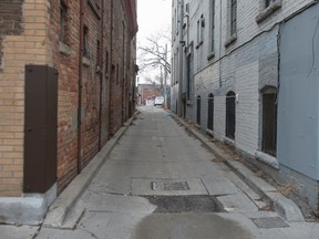 Linda Griffith Laneway, off of Ryerson Ave, near Queen St. W. and Bathurst St., in Toronto. (Ernest Doroszuk/Toronto Sun files)