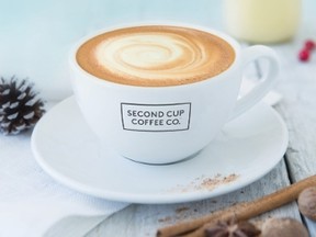 Second Cup new Eggnog Flat White