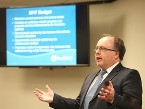 Gino Donato/The Sudbury Star
Ed Archer, the city's CAO, talks about the proposed 2017 budget, in the file photo.