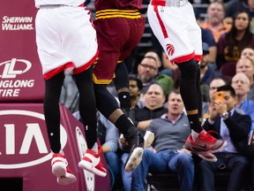 The Raptors guarded LeBron James well at times on Tuesday night in Cleveland, but he still did what he wanted. AP