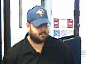Suspect during bank robbery in Napanee at the RBC on Sept. 29. Supplied Photo