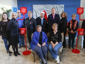 The Salvation Army Kettle Campaign coordinator, staff and volunteers are getting the kettle and bells ready for another holiday season of donation and good cheer in Kingston, Ont. on Tuesday November 15, 2016. The campaign launch is taking place this Friday at the Cataraqui Centre at noon. Julia McKay/The Whig-Standard/Postmedia Network