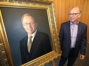 Former mayor Sam Katz was at City Hall on Wednesday for the unveiling of his official portrait. (CHRIS PROCAYLO/WINNIPEG SUN)