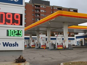 While motorists in Timmins were paying $1.09.9 to fill up with regular gas on Wednesday afternoon, the price in Toronto was 89.9 cents a litre.