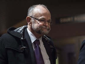 Toronto pastor Brent Hawkes arrives at provincial court in Kentville, N.S. on Thursday, November 14, 2016. A judge in Nova Scotia is set to hear the case of a well-known Toronto pastor facing charges related to decades-old sex-crime allegations. THE CANADIAN PRESS/Darren Calabrese